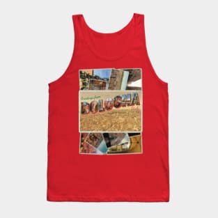 Greetings from Bologna in Italy Vintage style retro souvenir Tank Top